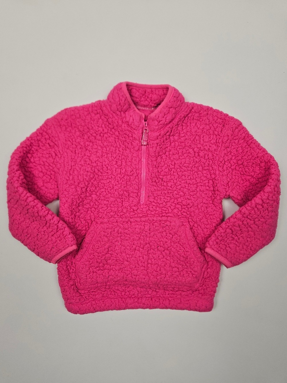 George Girls Hot Pink Sherpa Fleece Quarter Zip Pullover Size 4T